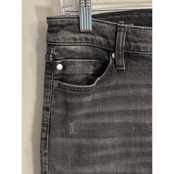 LIVERPOOL Los Angeles The Crop Flare Jeans Women 27/4 Black Stretch Dark Denim - Picture 5 of 15